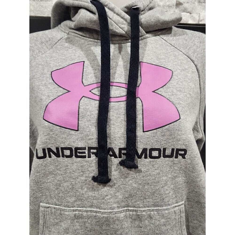 Under Armour Womens Hoodie Size X-Small XS Grey Purple Loose - Picture 2 of 6